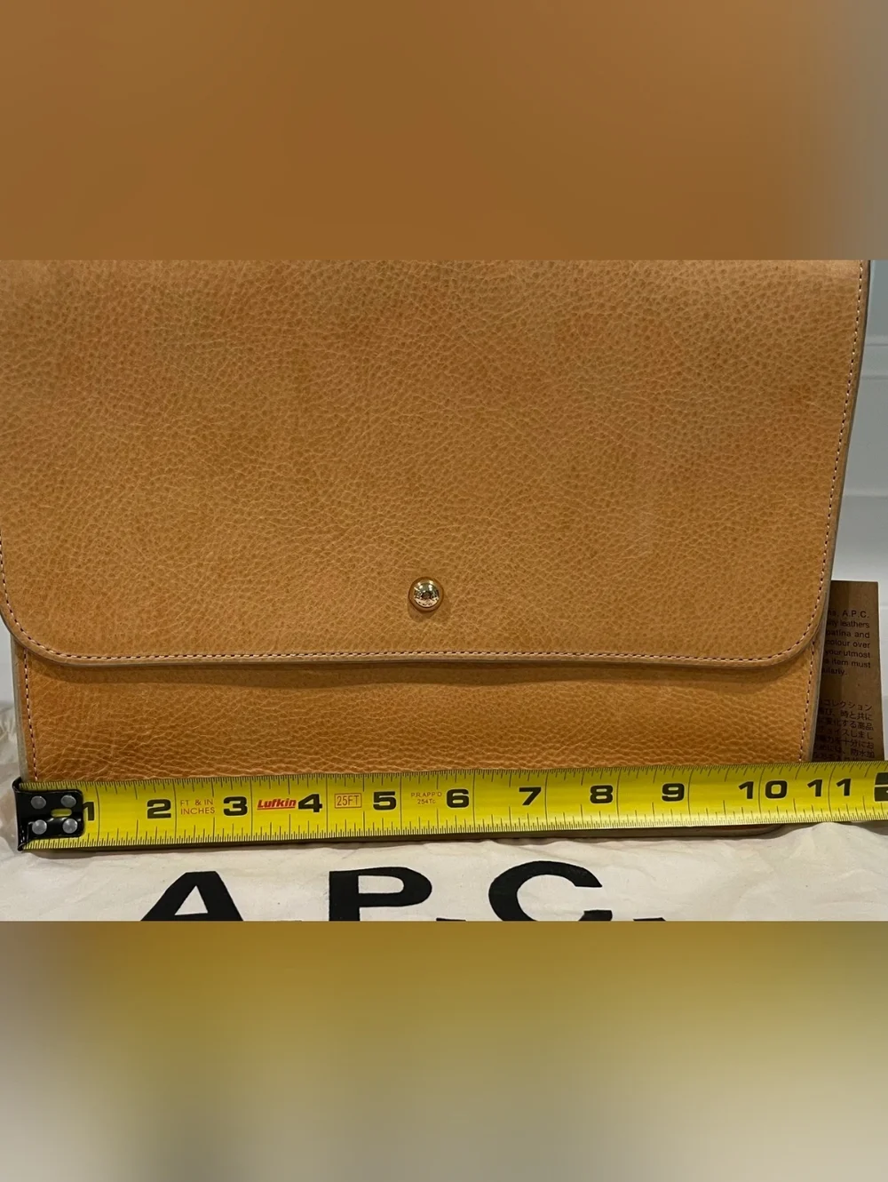 A.P.C. Vachetta Leather Flap Chain Shoulder Bag Tag Attached With Dust Bag Rare